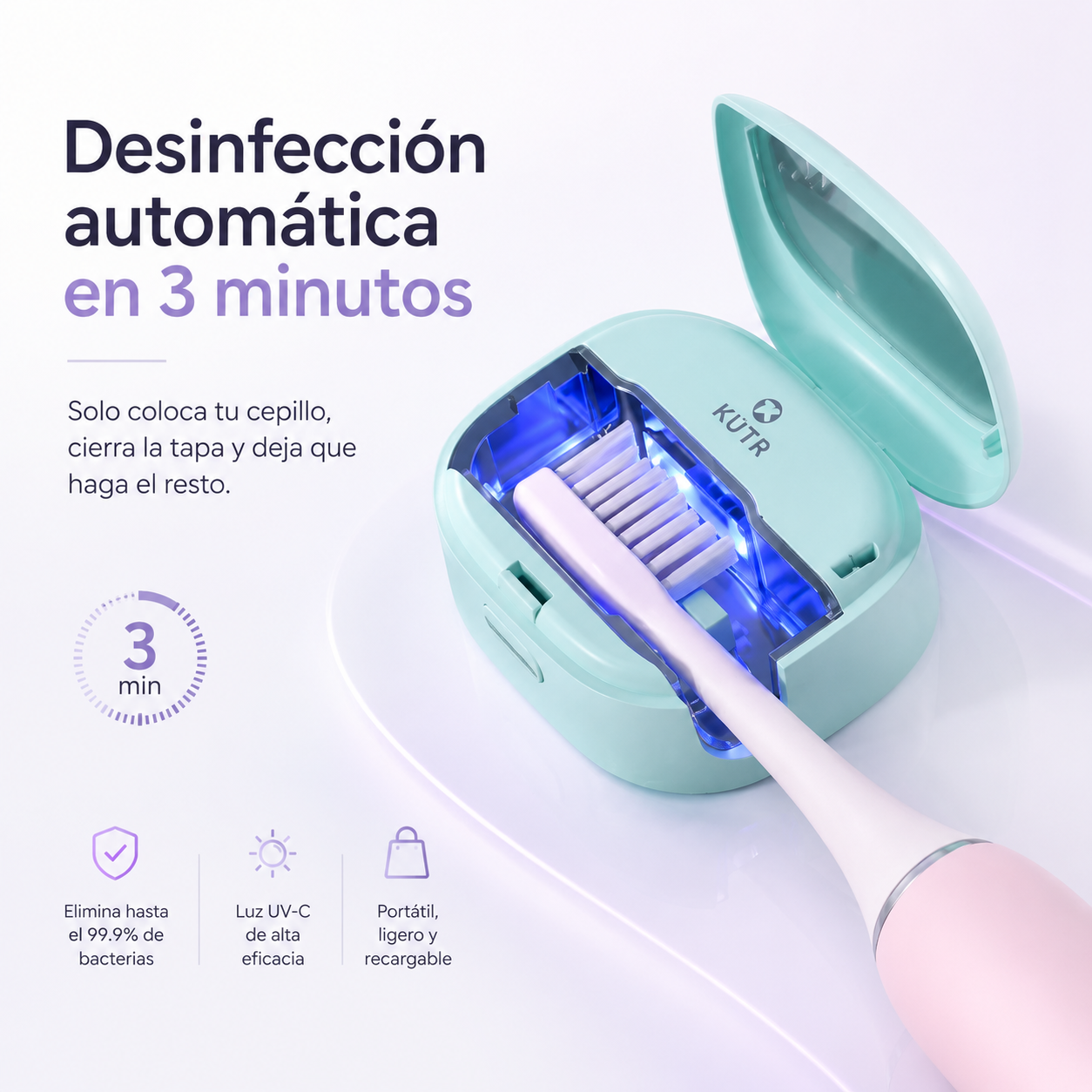 Estuche Esterilizador UV para Cepillo Dental