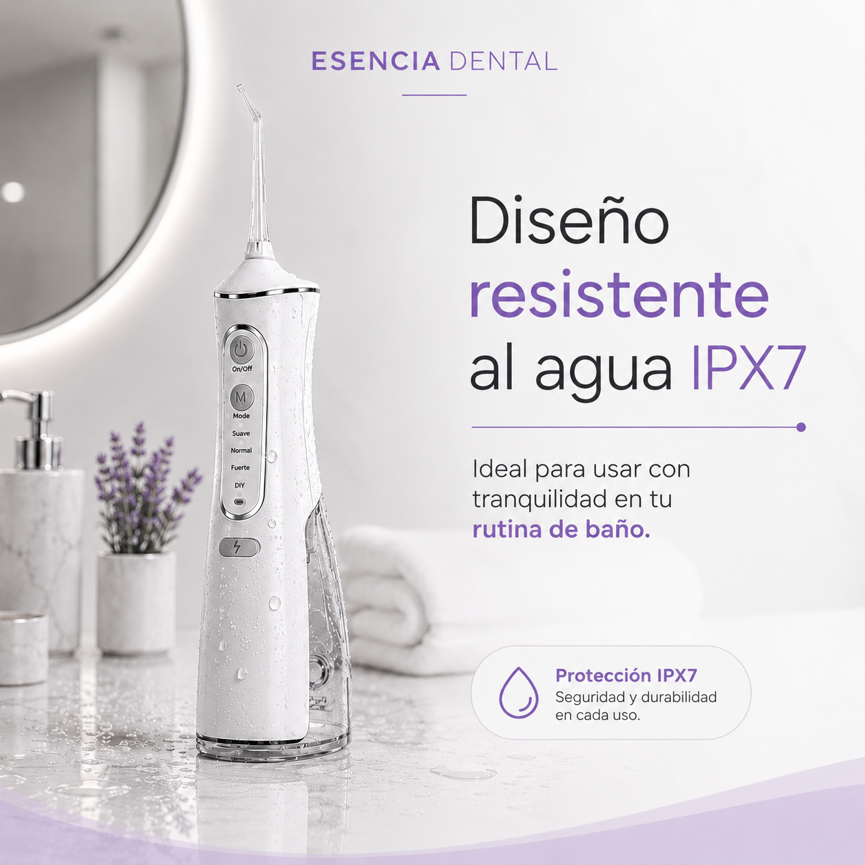 Irrigador Dental Portátil de Esencia Dental
